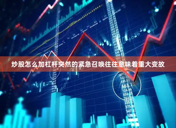 炒股怎么加杠杆突然的紧急召唤往往意味着重大变故
